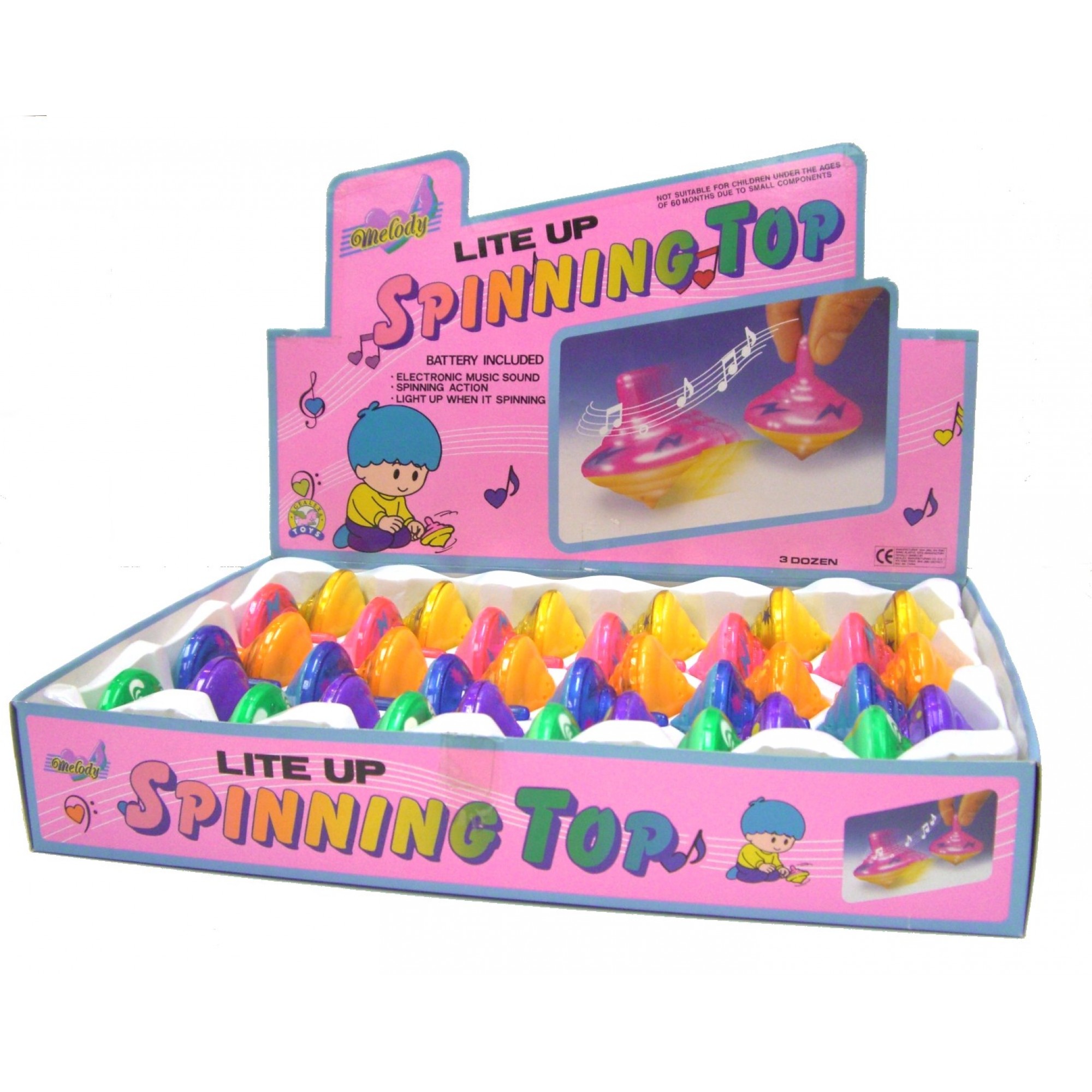 light up musical spinning top